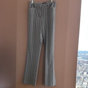 Express Gray Windowpane Boot Cut Dress Pants